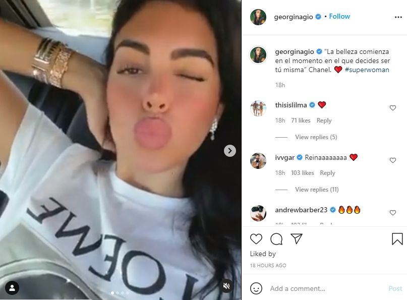 Georgina Rodriguez bagikan pose genit. (Instagram/georginagio)