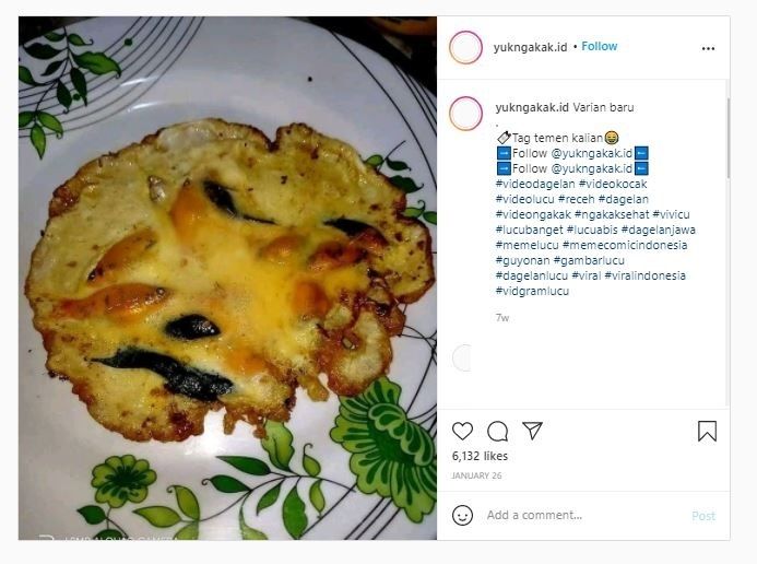 Telur dadar ikan hias (Instagram @ngakakyuk.id)