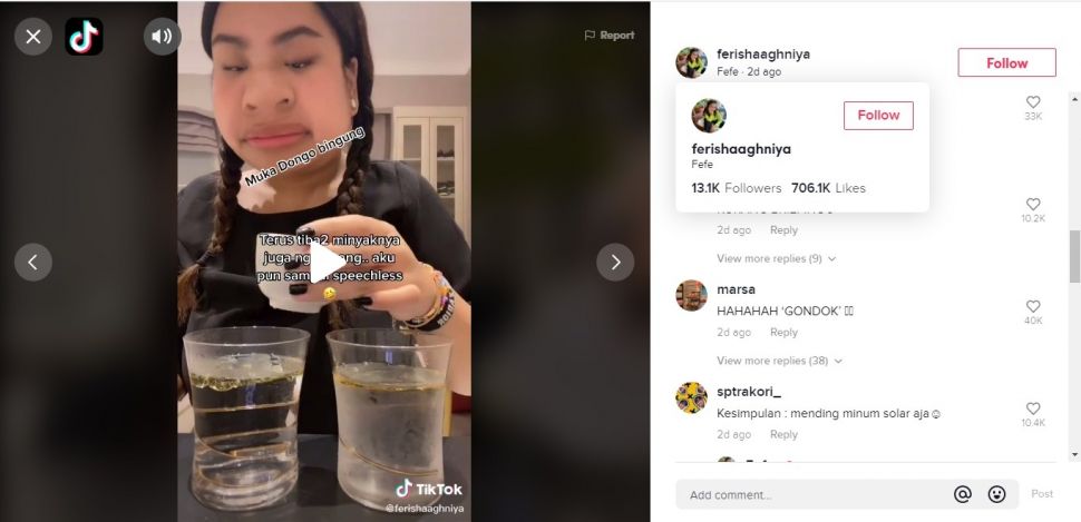 Buktikan Minum Air Hangat Lebih Sehat, Endingnya Bikin Speechles (TikTok @Ferishaaghniya)