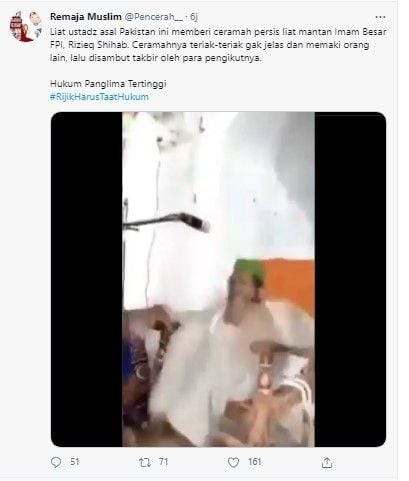 Viral seorang ustadz ceramah maki-maki hingga teriak-teriak di media sosial. Netizen menyebut aksi si ustadz mirip Habib Rizieq Shihab. 