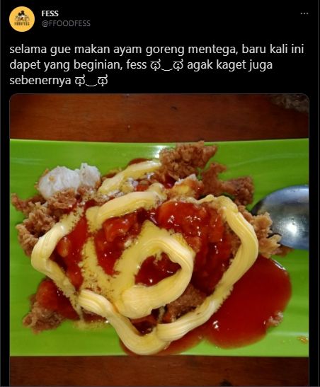 Pesan Ayam Goreng Mentega, Netizen Syok Berat dengah Hasilnya: Kaget Gue! (Twitter/@FFOODFESS)