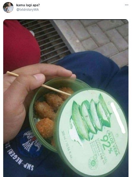 Kotak bekal dari wadah bekas skincare (Twitter/txtdaristorywa)