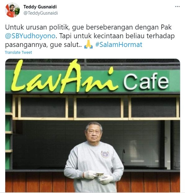 Teddy Gusnaidi salut sama SBY (Twitter/TeddyGusnaidi).