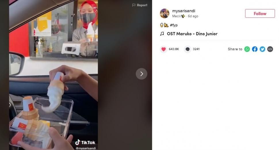 Es krim yang disusun seperti ini bikin netizen salfok. (TikTok/ @mysarisandi)