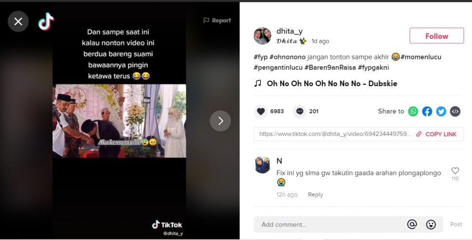 Viral pengantin pria meninggalkan pengantin wanita sampai kikuk di depan bapak-bapak