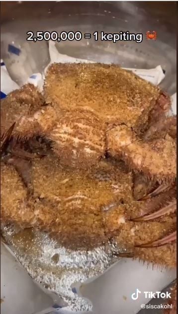 Sisca Kohl beli kepiting berbulu Rp5 juta (TikTok @siscakohl)