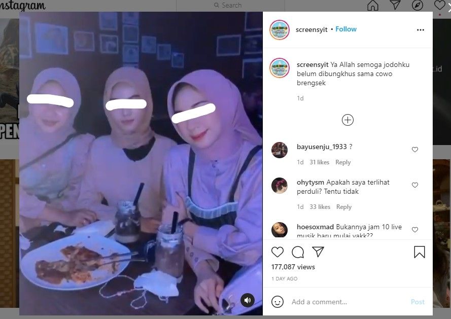 Geng cewek berhijab masuk club malam (IG/screensyit)