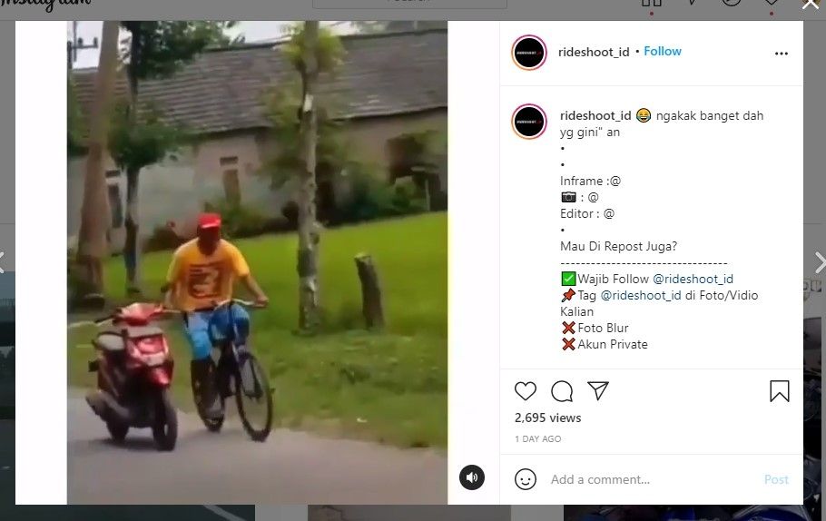 Motor didorong pakai sepeda (IG/rideshoot_id)