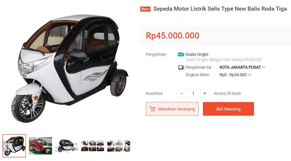 Motor elektrik yang lagi viral. (Shopee)