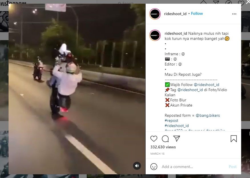 Specifying the freestyle end makes netizens happy (IG / rideshoot_id)