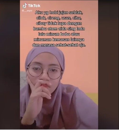 Wyrna, seorang perempuan kena penyakit kista ovarium setelah sering makan cilok, seblak sampai minum boba.