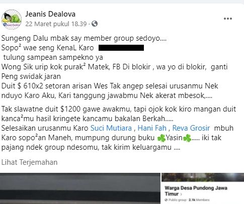 Penagih hutang bikin buku yasin gegara penghutang pura-pura meninggal. (Facebook/Jeanis Dealova)