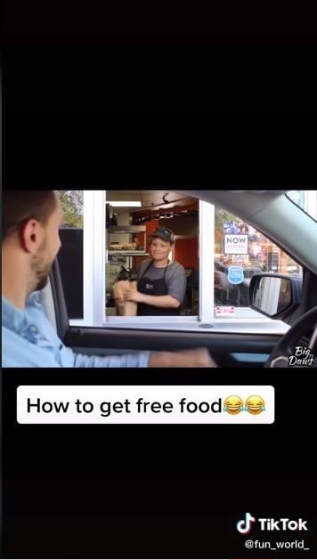 Pria ini beritahu cara mendapat makanan gratis, warganet sebut hal ini sesat (TikTok @fun_world_)