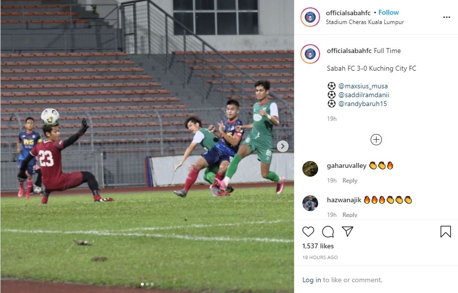 Saddil Ramdani cetak satu gol di laga uji coba Sabah FC. (Instagram/officialsabahfc)