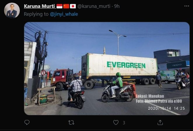 Viral truk bikin macet. (Twitter)