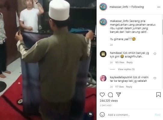 Habis geger Ustadz gondrong ditangkap karena gandakan uang, kini muncul ustadz bersarung klaim bisa gandakan uang. 