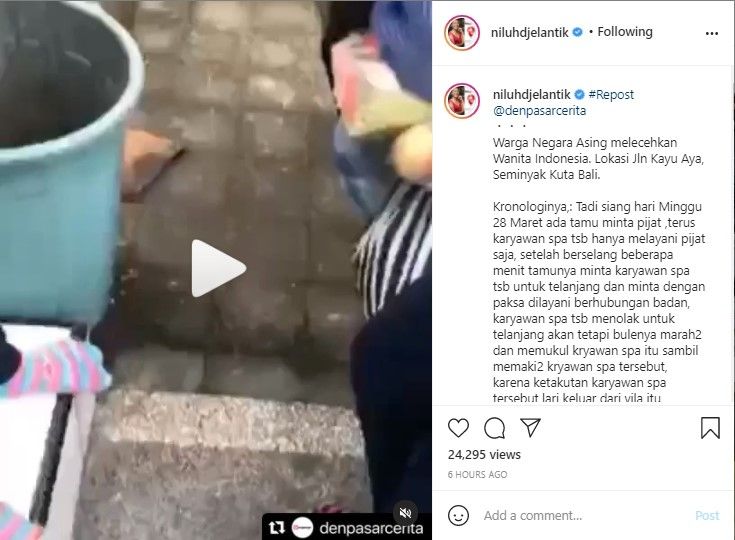 Bule ngamuk ke perempuan di Bali - (Instagram/@niluhdjelantik)