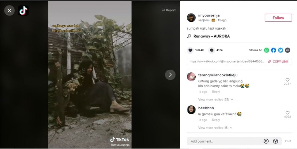 Niat hati bergaya bak model, perempuan ini malah malu-maluin (TikTok).