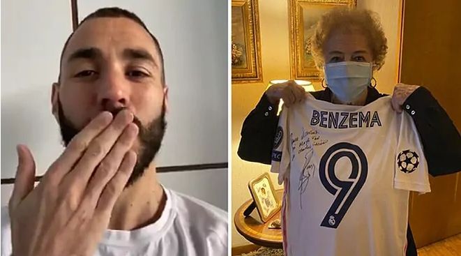 Karim Benzema berikan hadiah untuk nenek 100 tahun.(Marca)