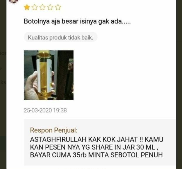 Beli Share in Jar, Pembeli Ini Protes Cuma Dapat Segini (twitter.com/txtdarionlshop)