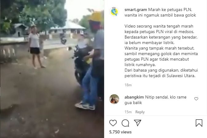 Wanita ngamuk ke petugas gegara listrik. (Instagram/smart.gram)