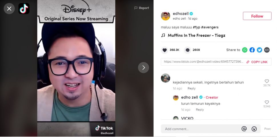 Video call sama Edho Zell, pemain Avengers malah salfok (TikTok).