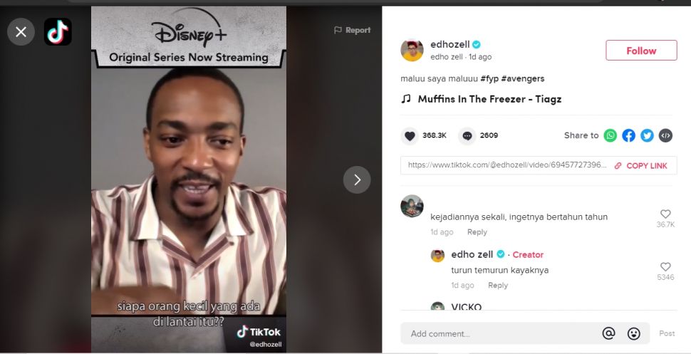 Video call sama Edho Zell, pemain Avengers malah salfok (TikTok).