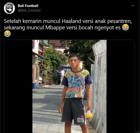 Bocah disebut mirip Kylian Mbappe. (Twitter/Bali_Football)