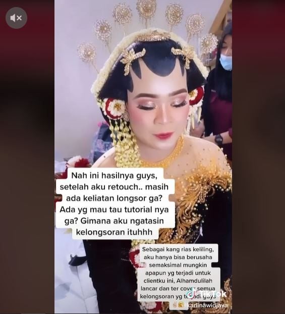 Penyebabnya Skincare, MUA Ini Curhat soal Rias Pengantin Luntur (tiktok.com/@karlinawidjaya)