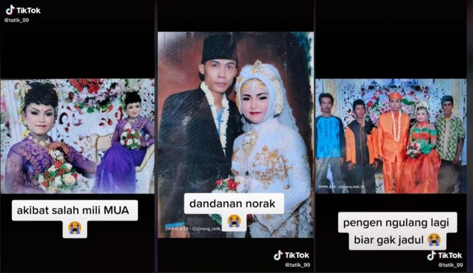 Merasa Salah Pilih MUA, Pengantin Ini Mengeluh Ingin Menikah Ulang (tiktok.com/@tatik_99)