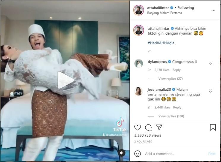 Atta Rekam Ranjang Malam Pertama Bareng Aurel, Publik Malah Gelisah. (Instagram/attahalilintar)