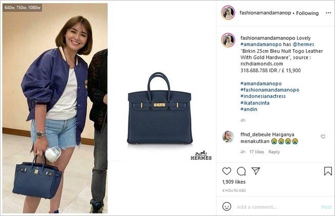 Amanda Manopo pakai OOTD lebih dari setengah miliar. (Instagram/@fashionamandamanopo)