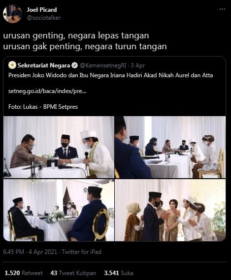 Dosen Singapura Kritik Jokowi (Twitter/@sociotalker)