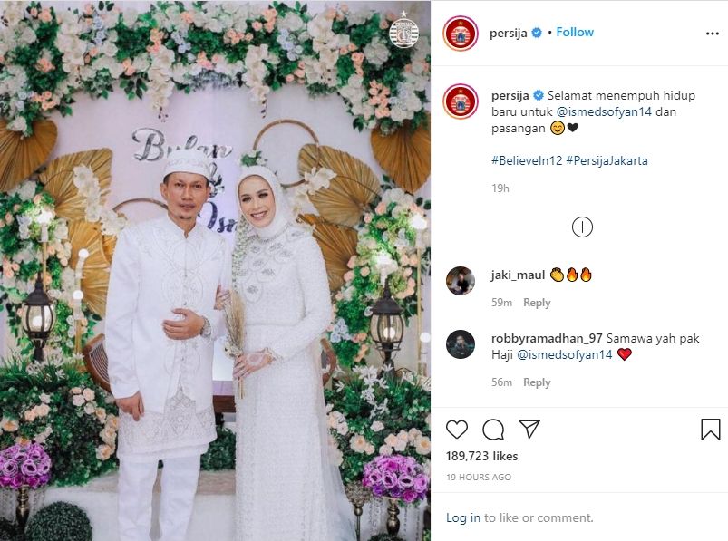 Ismed Sofyan menikah. (Instagram/persija)