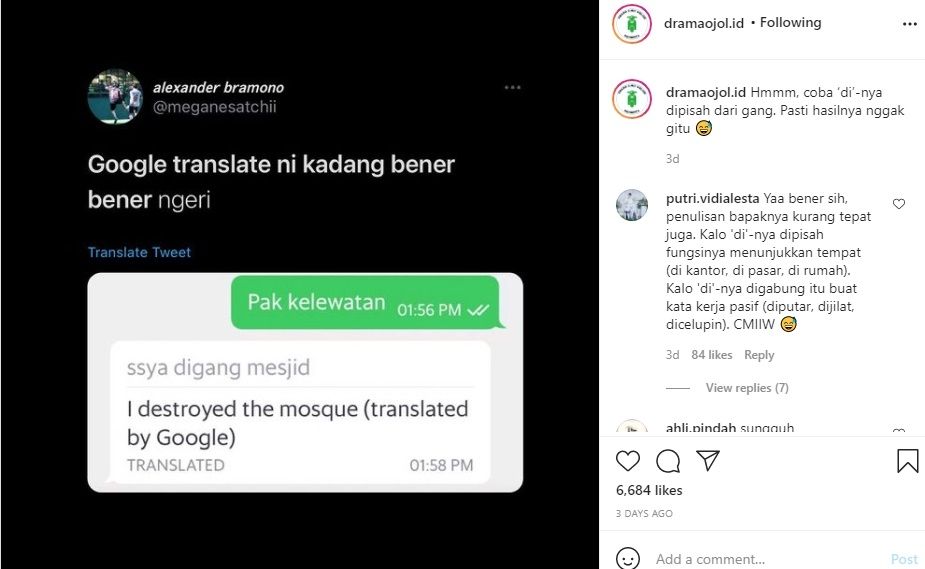 Viral Balasan Brutal Driver Ojol (Instagram/@dramaojol.id)