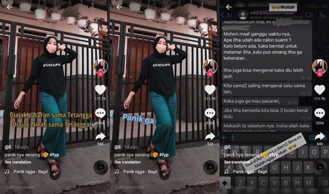 Lama Naksir Tetangga Tahunya Diajak Nikah, Kisah Cinta Wanita Ini Bikin Iri. (TikTok/@itha_weee)