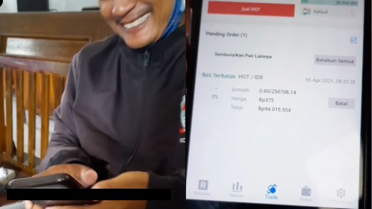 Viral tukang bangunan ngaku main kripto (TikTok).