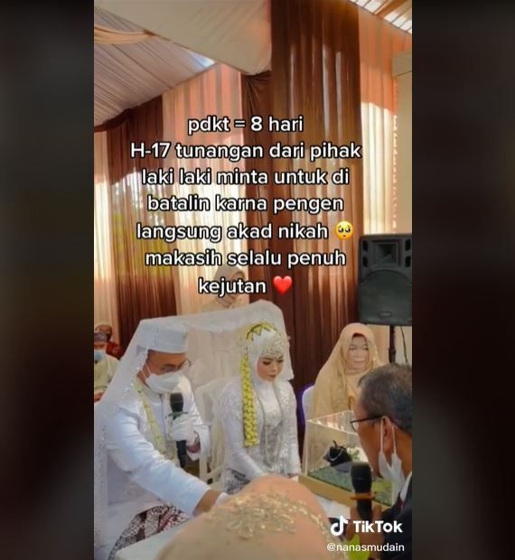 Batal Tunangan, Wanita Ini Ternyata Malah Langsung Diajak Nikah (tiktok.com/@nanasmudain)