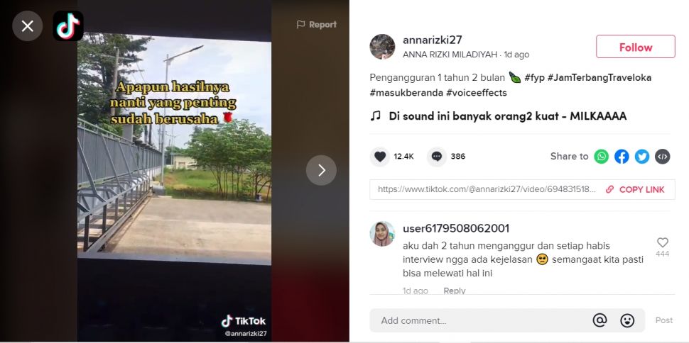 Viral nganggu setahun, momen perempuan dipanggil wawancara kerja bikin haru (TikTok)