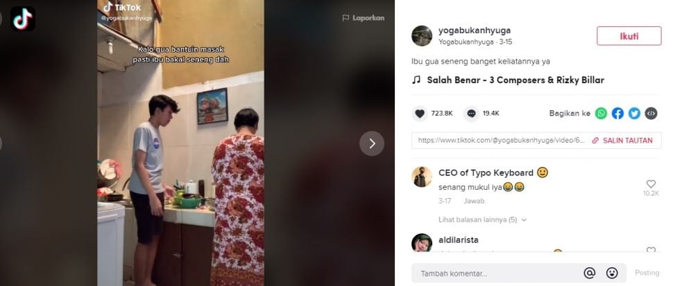 Viral Kepala Pemuda Dihantam Rantang. (TikTok/@yogabukanhyuga)