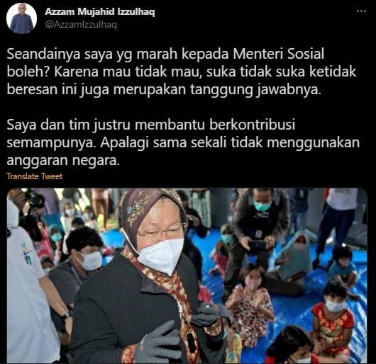 Risma Dikritik Usai Marah Saat Kunjungi Korban NTT. (Twitter/@AzzamIzzulhaq)