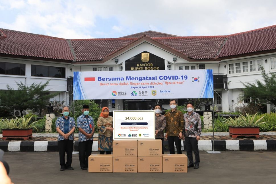 Kabupaten Hamyang dari Korea Selatan beri bantuan masker ke Kabupaten Bogor (Dok. KOTRA)