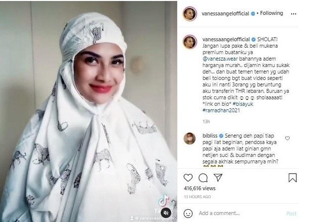 Salah satu muke yang dijual Vanessa Angel dan bermotif hewan. [Instagram]