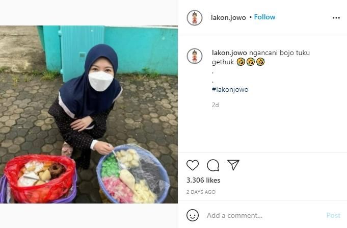 Penjual gethuk cantik (Instagram/@lakon.jowo)