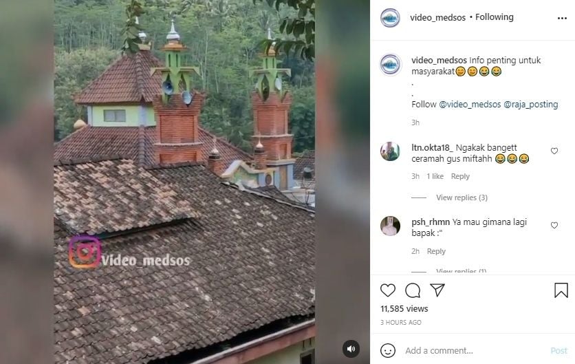 Viral Toa Masjid Umumkan Tak Usah Rajin Jumatan. (Instagram/@video_medsos)