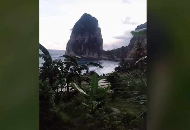 Cowok yang perlihatkan keindahan pantai di dekat ladang singkong dan sawah ini bikin netizen salfok. (TikTok/ @bayuam_)