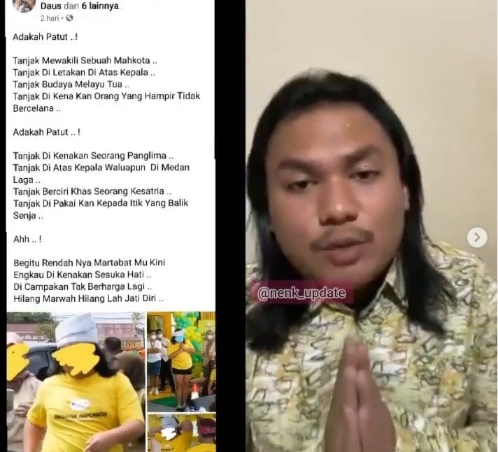 Keanu AGL minta maaf karena dianggap telah menyinggung budaya Melayu. [Instagram]