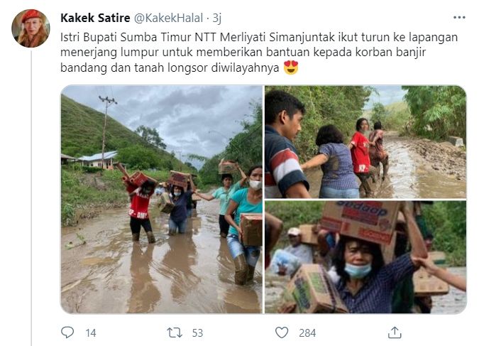 Istri Bupati Sumba Timur disorot  (Twitter).