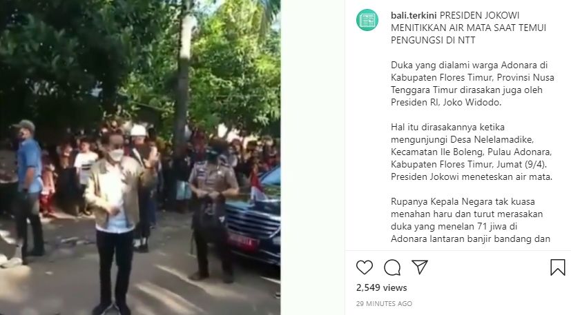 Jokowi menangis. (Instagram/bali.terkini)