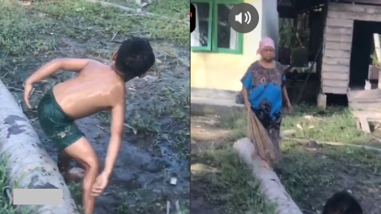 bocah dikejar emak-emak viral  (TikTok).